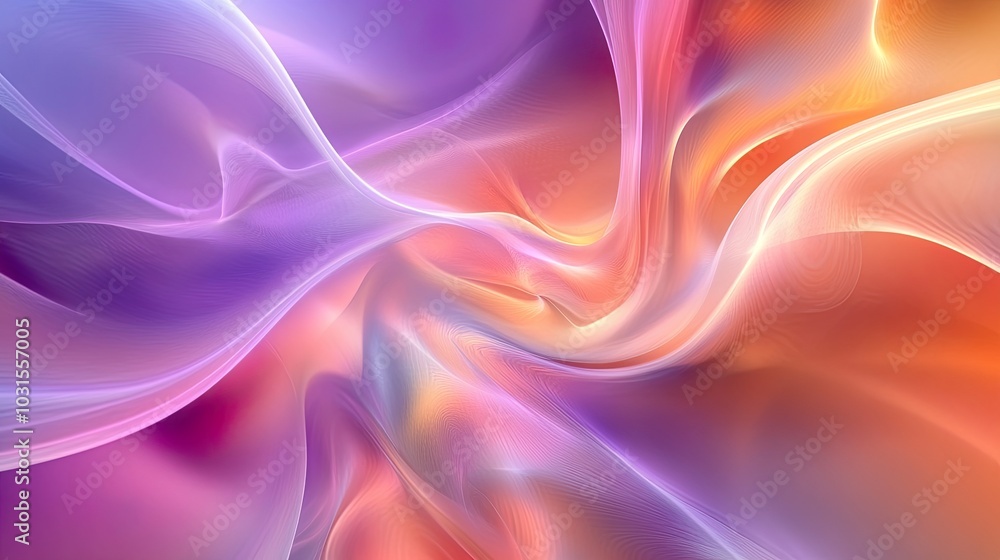 A calming abstract hologram with soft, flowing colors and shapes, designed for relaxation and meditation A calming abstract hologram with soft, flowing colors and shapes, designed for relaxation and meditation