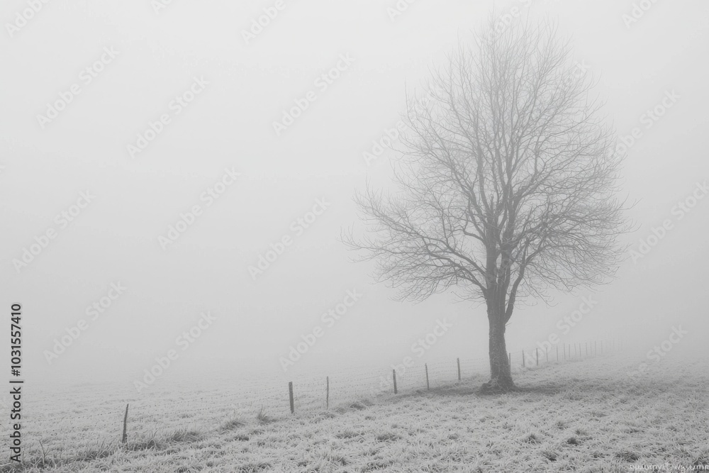 Fototapeta premium Thick White Fog Background in Nature