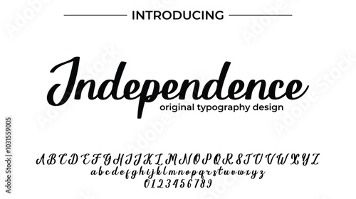 Independence Font Stylish brush painted an uppercase vector letters, alphabet, typeface