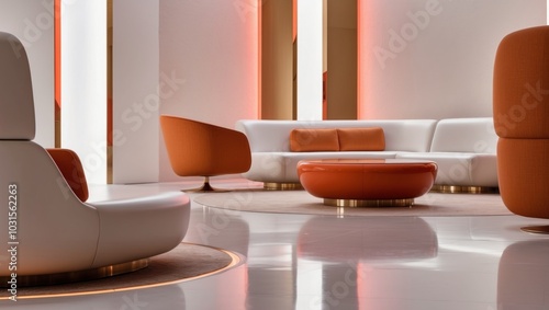 Scandinavian simplicity with Retro-futuristic lounge.