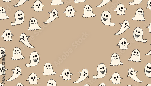 spider. ghost. frame. halloween. vector. a scary frame for a holiday. a terrible holiday. vector template for creating a postcard for a holiday. on a colored background.