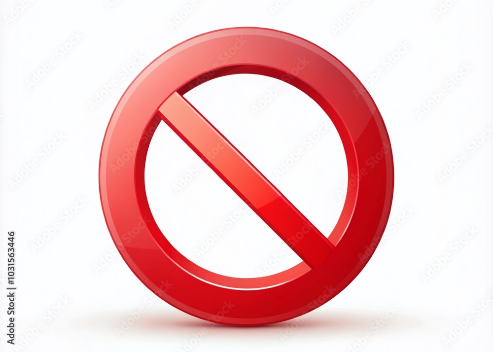 Red Prohibition Sign Vector Illustration for No Entry Concept Red Prohibition Sign Vector Illustration for No Entry Concept