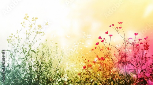 Vibrant Floral Background with Soft Gradient Colors