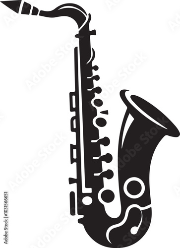 Creative saxophone silhouette vector illustration design