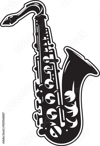 Creative saxophone silhouette vector illustration design