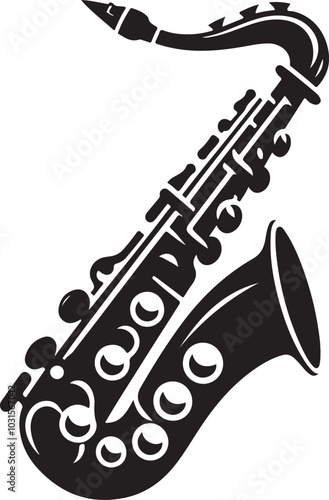Creative saxophone silhouette vector illustration design