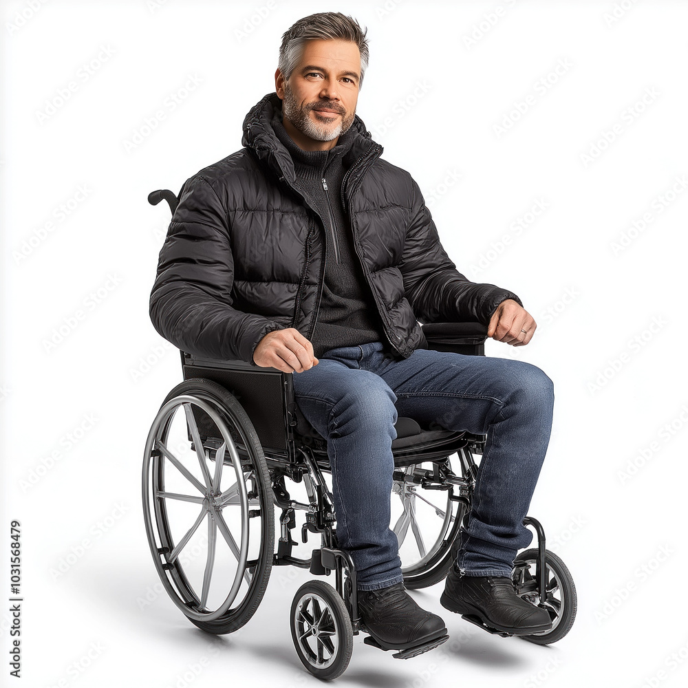 Man Wheelchair Isolated Man Wheelchair Isolated