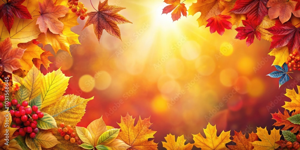 Autumn Leaves Background with Vibrant Fall Foliage, Seasonal Floral Border, Colorful Nature Banner for Fall Decor and Seasonal Celebrations Autumn Leaves Background with Vibrant Fall Foliage, Seasonal Floral Border, Colorful Nature Banner for Fall Decor and Seasonal Celebrations