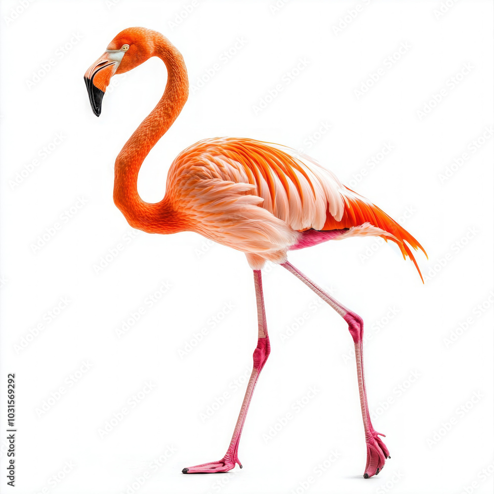Obraz premium Pink Flamingo Isolated