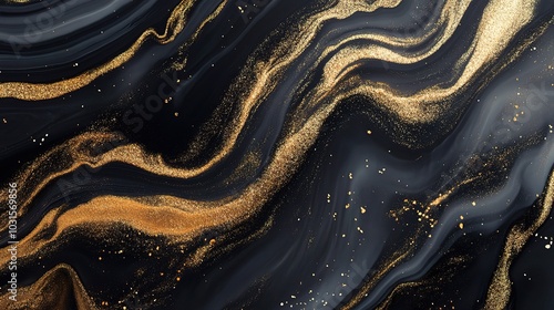 Abstract Black and Gold Marble Texture