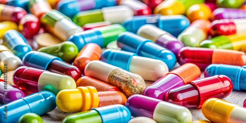 Close-Up of a Colorful Stack of Pills and Capsules on a Clean Surface, Showcasing Pharmaceutical Products, Health Supplements, Vitamins, and Nutraceuticals for Wellness and Nutrition Close-Up of a Colorful Stack of Pills and Capsules on a Clean Surface, Showcasing Pharmaceutical Products, Health Supplements, Vitamins, and Nutraceuticals for Wellness and Nutrition