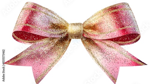 Pink Gold Glitter Bow