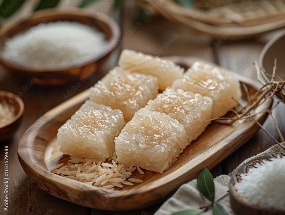 Fototapeta premium Closeup of Delicious Sticky Rice Cakes