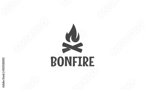 campfire bonfire logo design vector illustration