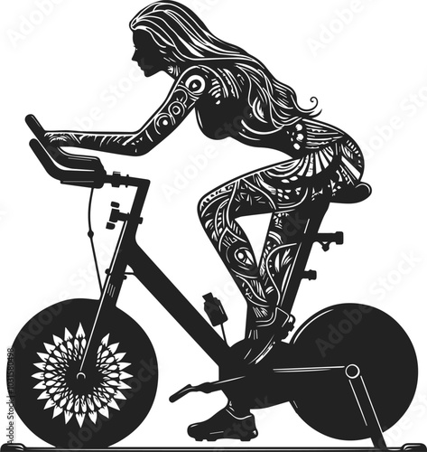 silhouette of a exercise bike