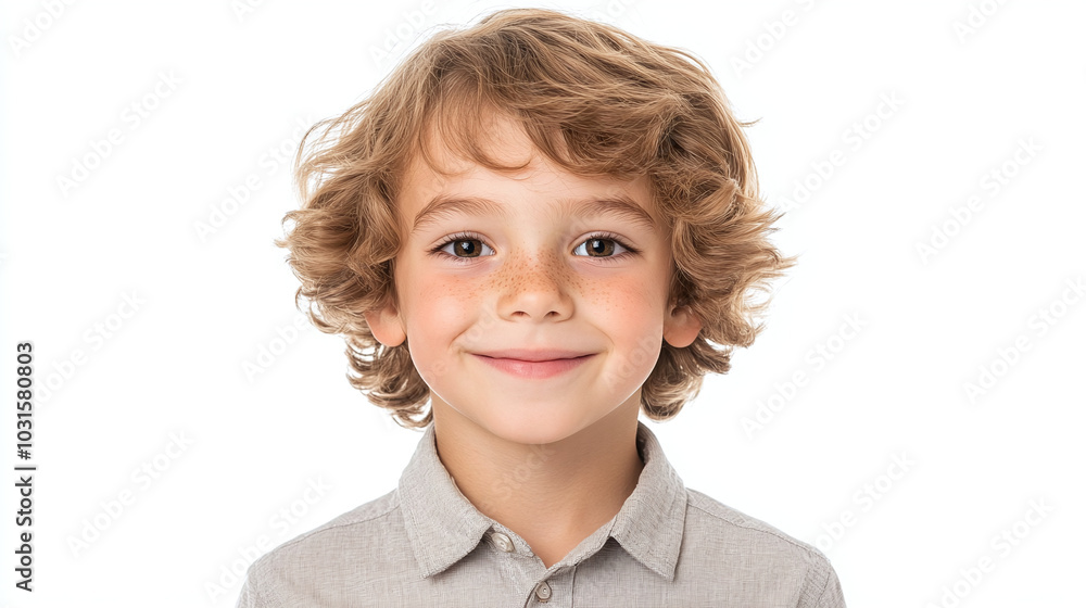 Portrait of a Happy Young Boy with Freckles Portrait of a Happy Young Boy with Freckles