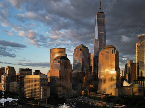 Canvas Print New York City Skyline with dramatic sky