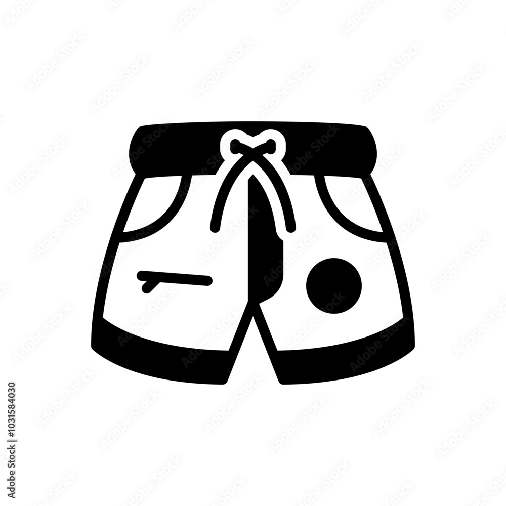 Black solid icon for shorts Black solid icon for shorts