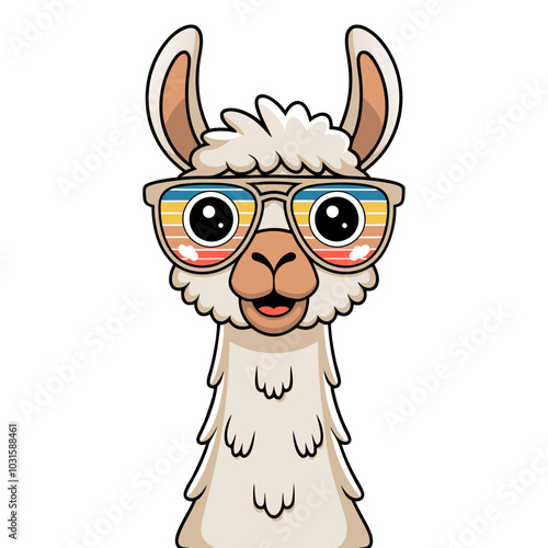 Llama clipart animal vector illustration