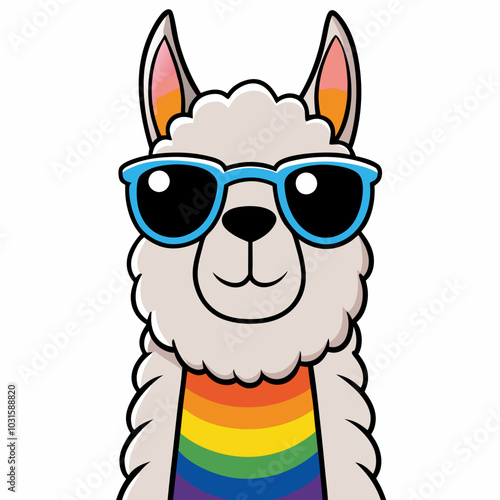 Llama clipart animal vector illustration