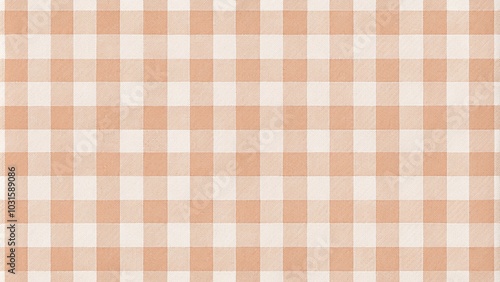 Seamless Gingham Pattern in Peach and White for Elegant Backgrounds and Designs