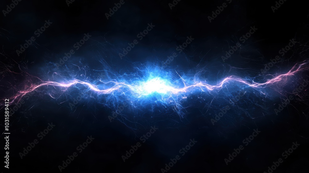 A vibrant blue lightning bolt-like formation glows against a dark backdrop, showcasing intricate patterns of energy and light. A vibrant blue lightning bolt-like formation glows against a dark backdrop, showcasing intricate patterns of energy and light.