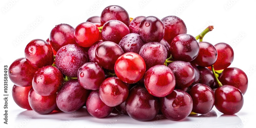 Closeup of Juicy Red Grapes Isolated on White Background - Fresh, Organic, Healthy Snack, Natural Produce, High-Quality Fruit Photography for Food Blogs and Culinary Use Closeup of Juicy Red Grapes Isolated on White Background - Fresh, Organic, Healthy Snack, Natural Produce, High-Quality Fruit Photography for Food Blogs and Culinary Use
