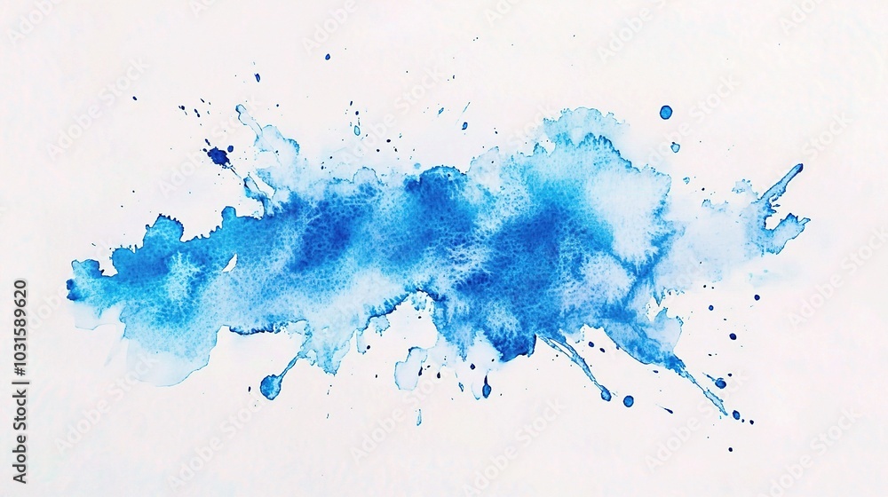 Fototapeta premium Vibrant Blue Watercolor Abstract Splash Art