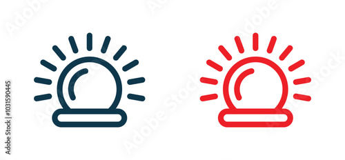 Emergency Siren Icons for Alert, Warning, and Danger – High-Quality Vector Icons Representing Safety Signals, Alarms, and Emergency Notifications in Modern and minimalist Designs for Various Applica