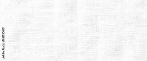 Vector white fabric jute hessian sackcloth canvas woven gauze texture pattern in light white color blank and linen canvas fabric texture background

