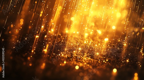 Glittering gold particles with blurred light background