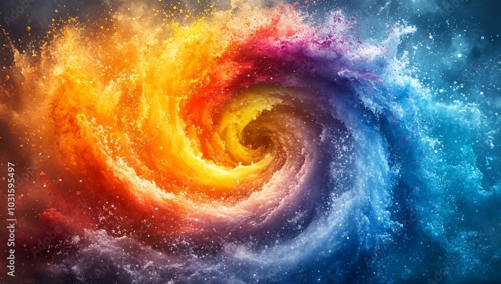 A vibrant swirl of colors resembling a cosmic or water vortex, conveying energy and motion. A vibrant swirl of colors resembling a cosmic or water vortex, conveying energy and motion.