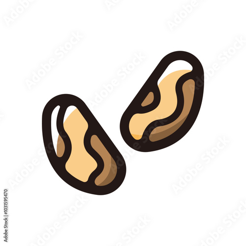 Brazil nut outline icon for graphic design, apps and websites