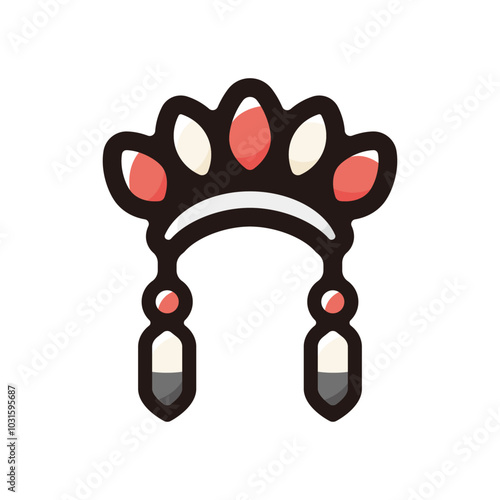 Headdress outline icon for graphic design, apps and websites