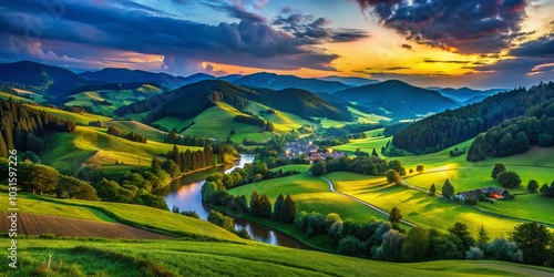 Wallpaper Mural Serene Landscape of Jarzbina: Nature's Tranquility and Beauty Captured in Stunning Detail Torontodigital.ca