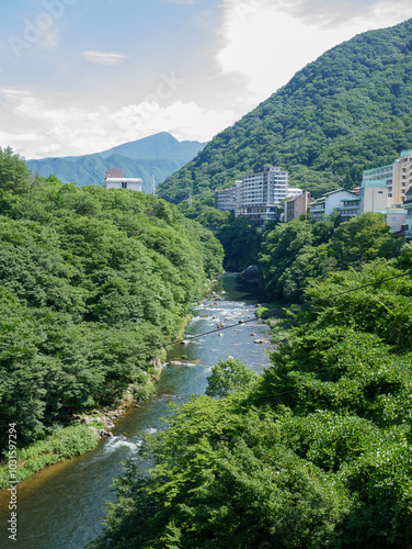 Kinugawa river in Japan