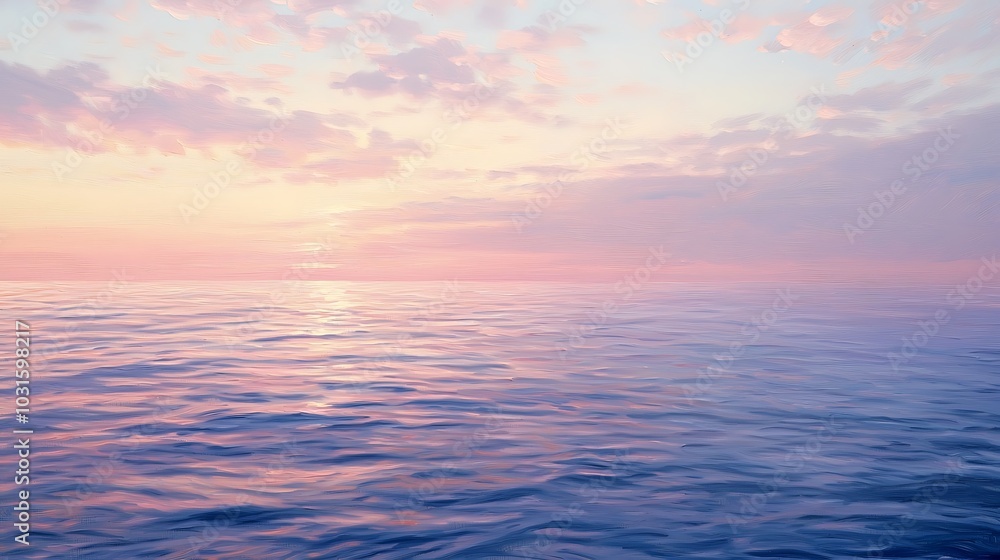 Pink and Blue Sunset Over Ocean Water Pink and Blue Sunset Over Ocean Water