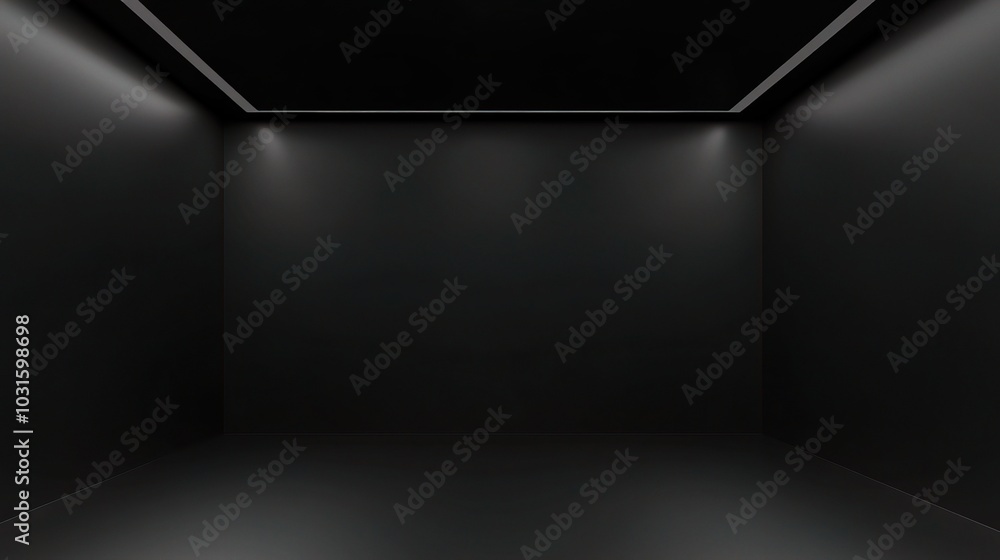 Empty Black Room with Soft Lighting Empty Black Room with Soft Lighting