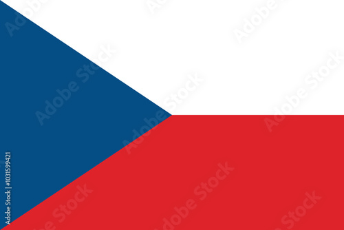 Normal flag of the European country of CZECH REPUBLIC with original aspect ratio