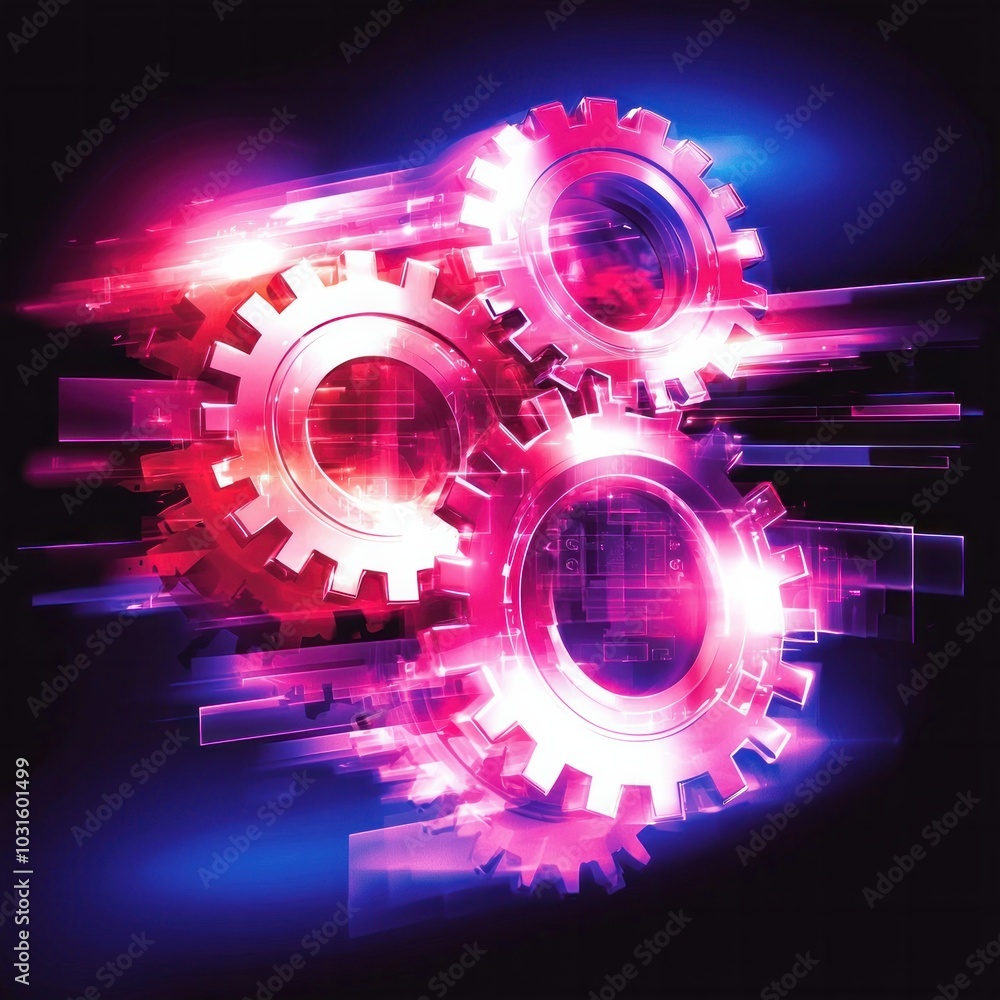 Vibrant abstract illustration featuring colorful gears in motion, representing technology, innovation, and progress. Vibrant abstract illustration featuring colorful gears in motion, representing technology, innovation, and progress.