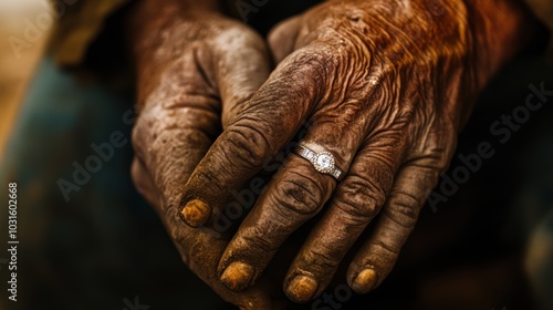 Wallpaper Mural Close-up of wrinkled hands with a ring. Torontodigital.ca