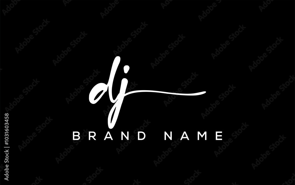DJ letter beauty handwriting vector logo. DJ letter beauty handwriting vector logo.