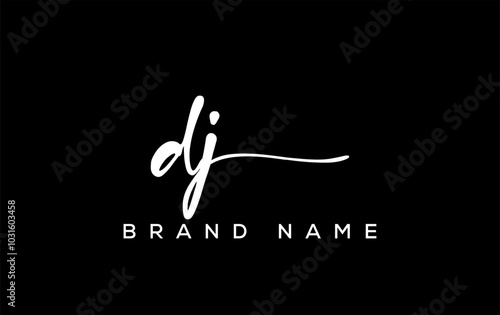DJ letter beauty handwriting vector logo.