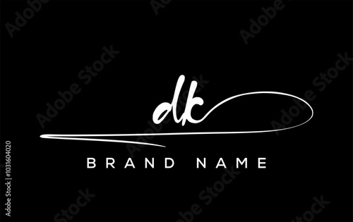 DK letter beauty handwriting vector logo.