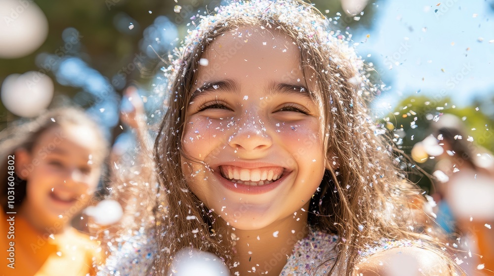 Fototapeta premium Smiling Teenage Girl in Outdoor Portrait
