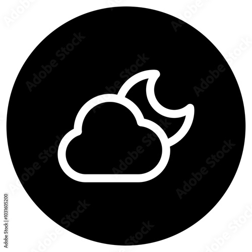 Editable night sky, moon and cloud vector icon. Part of a big icon set family. Perfect for web and app interfaces, presentations, infographics, etc