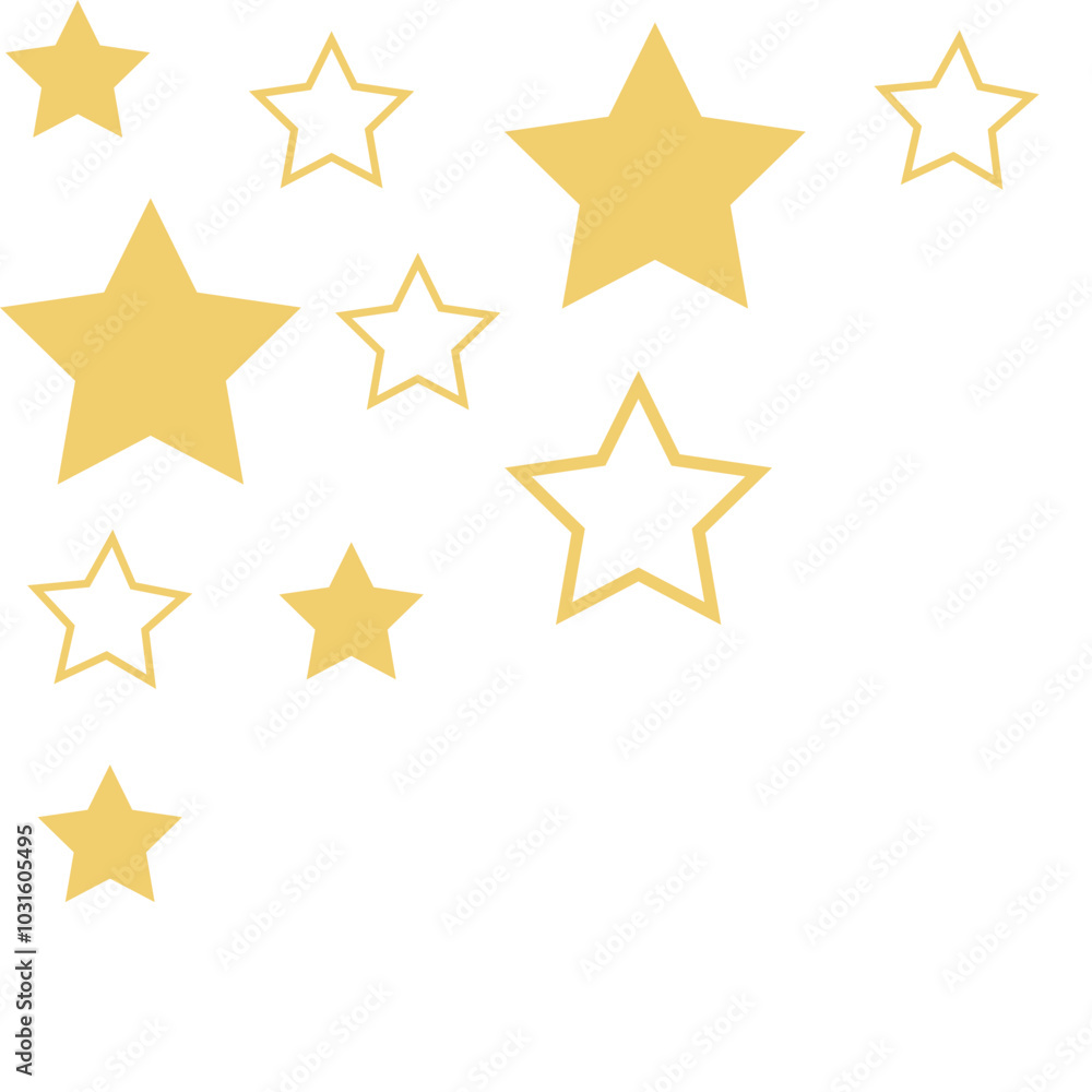 Gold Sparkling Star Corner Gold Sparkling Star Corner