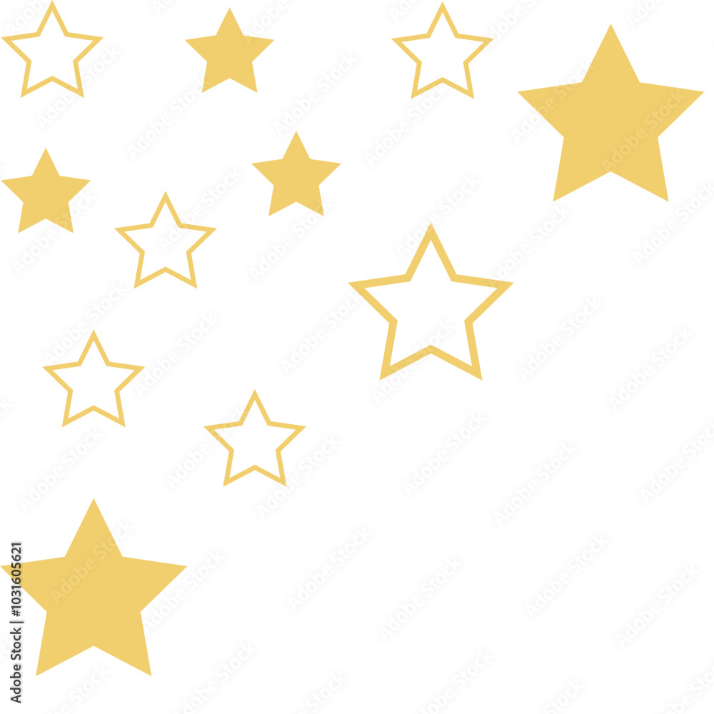 Gold Sparkling Star Corner Gold Sparkling Star Corner