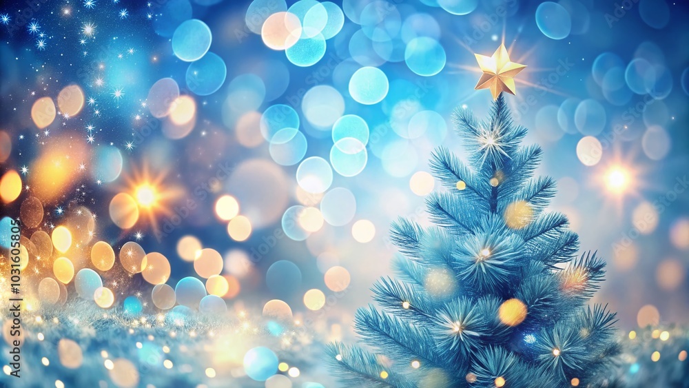 Shiny Festive Holiday Wallpaper with Blue Background Blur for Celebrations Shiny Festive Holiday Wallpaper with Blue Background Blur for Celebrations