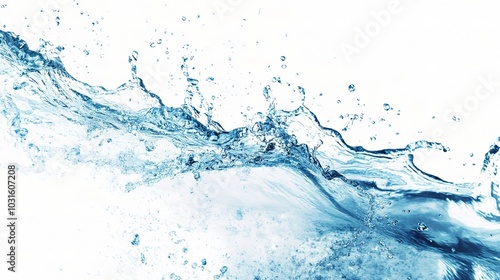 Dynamic Water Splash on White Background